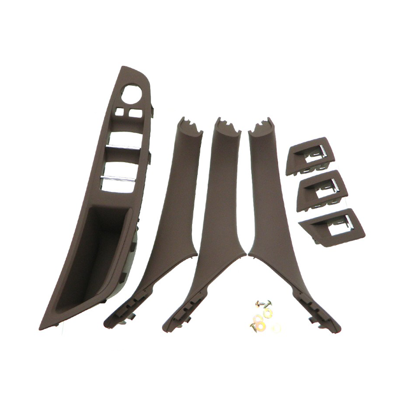 Car Door Handle Inner Door Panel Handle Pull Cover Set Window Switch Armrest Pane Fit For BMW 5 Series F10 F11 F18 2010-2016 7PCS LHD 7 Colors